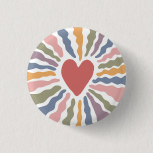 Badge Rond 2,50 Cm Coeur