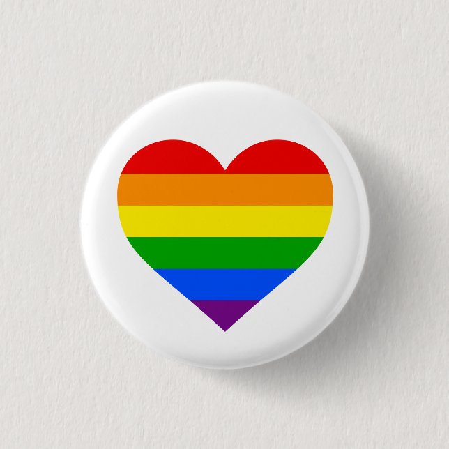 Badge Rond 2,50 Cm "COEUR d'ARC-EN-CIEL" 1,25 pouces (Devant)