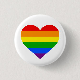 Badge Rond 2,50 Cm "COEUR d'ARC-EN-CIEL" 1,25 pouces
