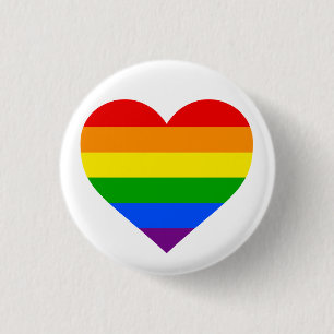 Badge Rond 2,50 Cm "COEUR d'ARC-EN-CIEL" 1,25 pouces