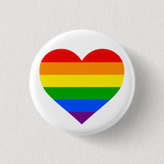 Badge Rond 2,50 Cm "COEUR d'ARC-EN-CIEL" 1,25 pouces