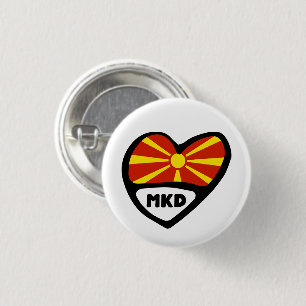 Badge Rond 2,50 Cm Coeur de drapeau de code du pays de la république