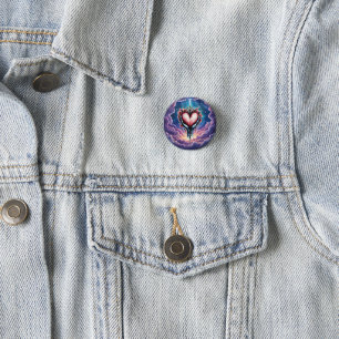 Badge Rond 2,50 Cm Cœur de Magie Silencieuse