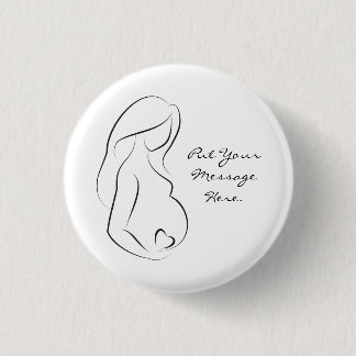 Badge Rond 2,50 Cm Coeur de ventre de femme enceinte de profil
