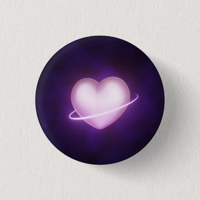 Badge Rond 2,50 Cm Coeur Galaxy (Devant)