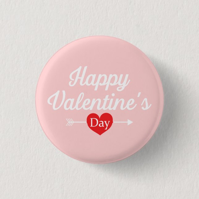 Badge Rond 2,50 Cm Coeur Heureuse Sainte-Valentin (Devant)