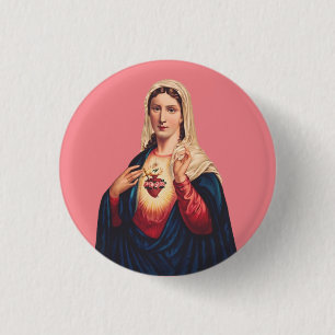 Badge Rond 2,50 Cm Cœur immaculé de la Vierge Marie