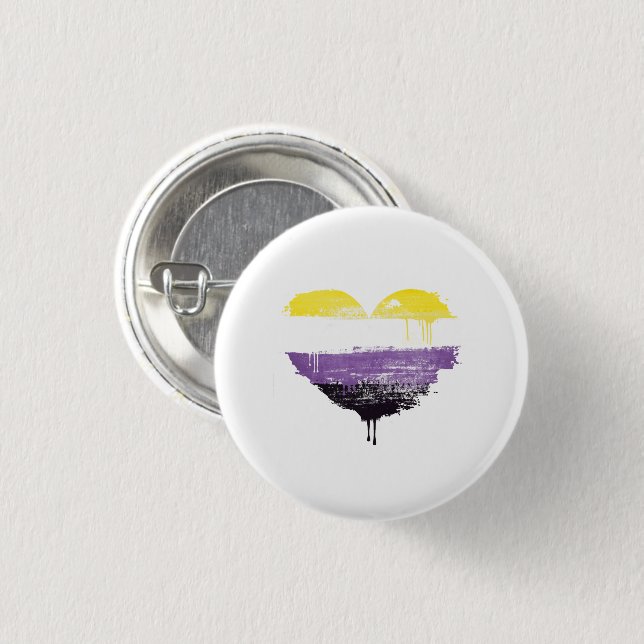 BADGE ROND 2,50 CM COEUR NON BINAIRE (Devant & derrière)
