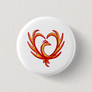 Badge Rond 2,50 Cm Coeur Phoenix