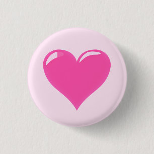 Badge Rond 2,50 Cm Coeur rose - Amour