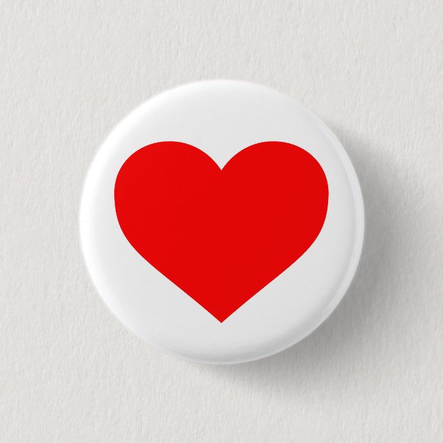 BADGE ROND 2,50 CM "COEUR ROUGE " (Devant)