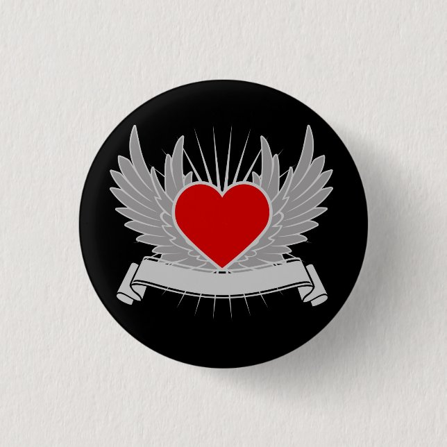 Badge Rond 2,50 Cm Coeur rouge (Devant)