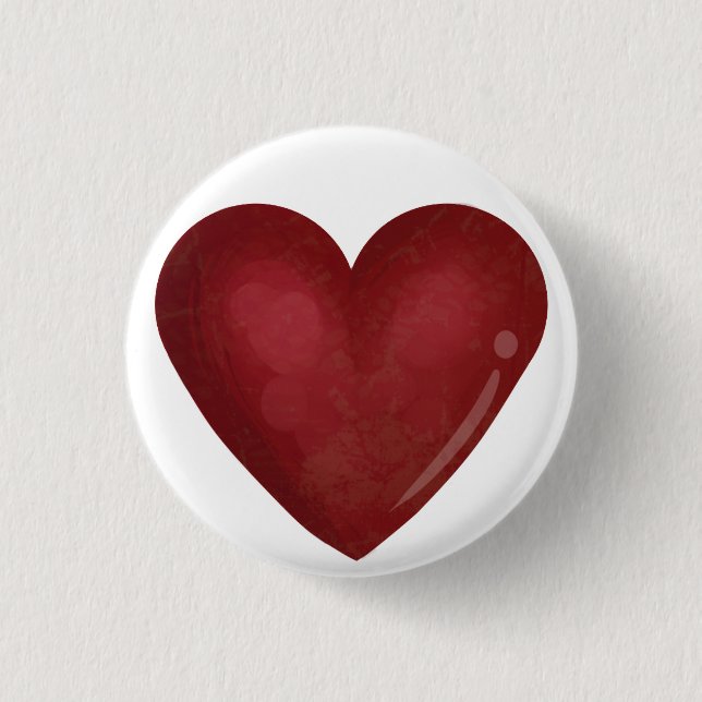Badge Rond 2,50 Cm Coeur rouge (Devant)