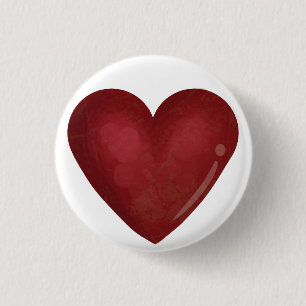 Badge Rond 2,50 Cm Coeur rouge