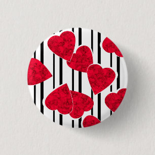 Badge Rond 2,50 Cm Coeur rouge