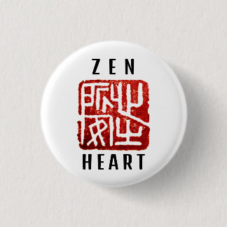 Badge Rond 2,50 Cm 'Coeur Zen' Calme Au Coeur