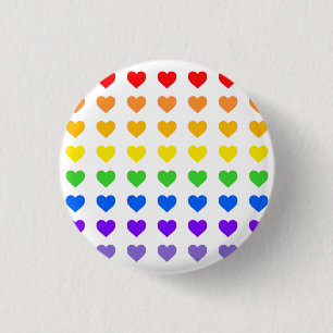 Badge Rond 2,50 Cm Coeurs arc-en-ciel