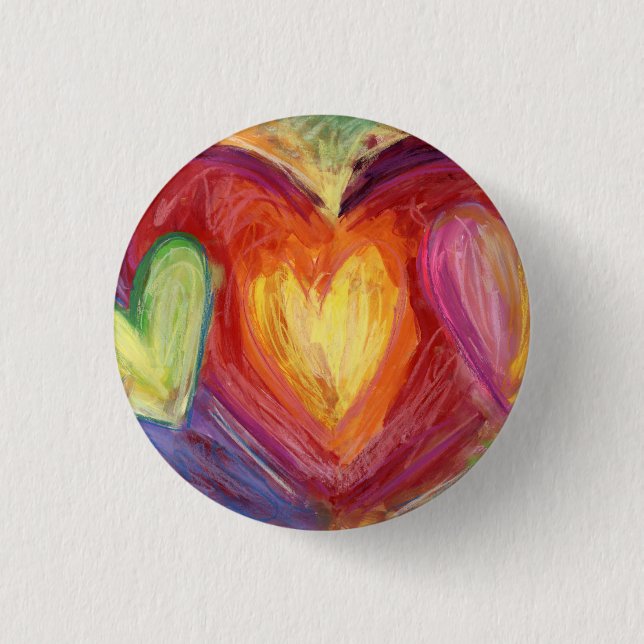 Badge Rond 2,50 Cm Coeurs & Mains Diversité Amour Portable Boutons (Devant)