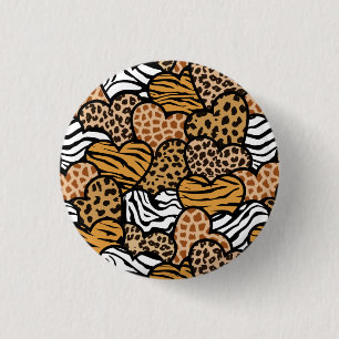 Badge Rond 2,50 Cm Coeurs motifs d'animaux amusants