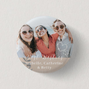 Badge Rond 2,50 Cm Coeurs rayonnants Besties Photo