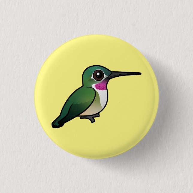 Badge Rond 2,50 Cm colibri Large-coupé la queue (Devant)