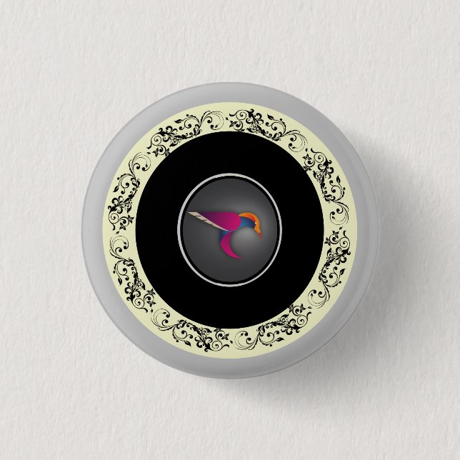 Badge Rond 2,50 Cm Colibri violet élégant (Devant)