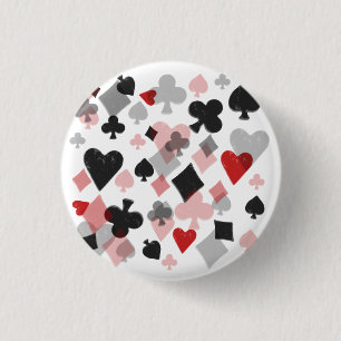 Badge Rond 2,50 Cm Collage vintage de costume de carte - rouge et