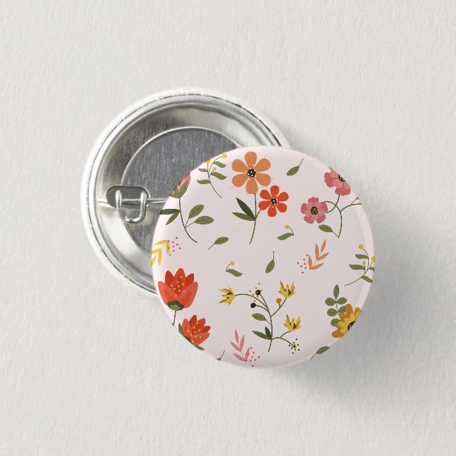 Badge Rond 2,50 Cm collection de fleurs (Devant & derrière)