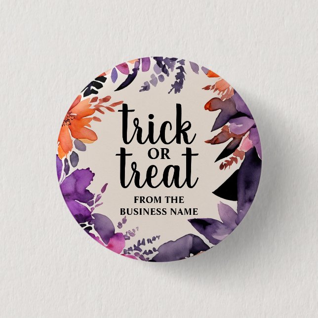 Badge Rond 2,50 Cm Collection de germes florales Halloween Elégance é (Devant)