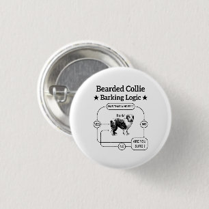 Badge Rond 2,50 Cm Collie harcelé Logique d'écorce Drôle Chien Sarcas