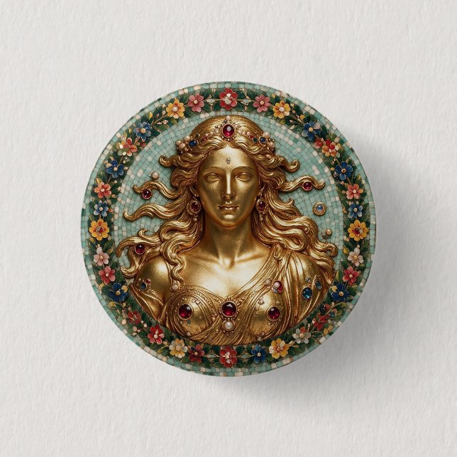 Badge Rond 2,50 Cm Collier montre 3D Aphrodite déesse exceptionnelle (Devant)
