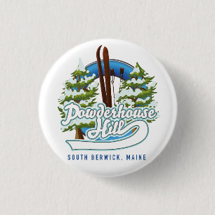 Badge Rond 2,50 Cm colline powderhouse south berwick maine ski logo