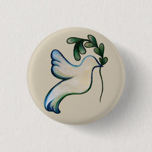 Badge Rond 2,50 Cm Colombe de l'Espoir Paix sur Terre