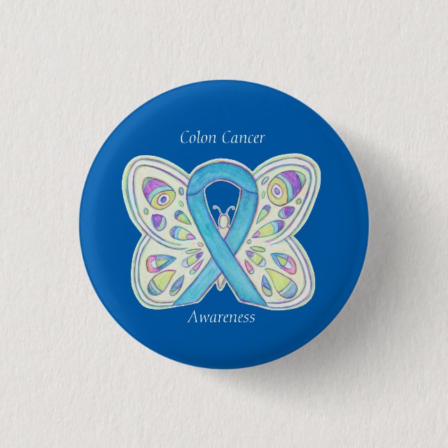 Badge Rond 2,50 Cm Colon Cancer Beurre de sensibilisation Ruban perso (Devant)