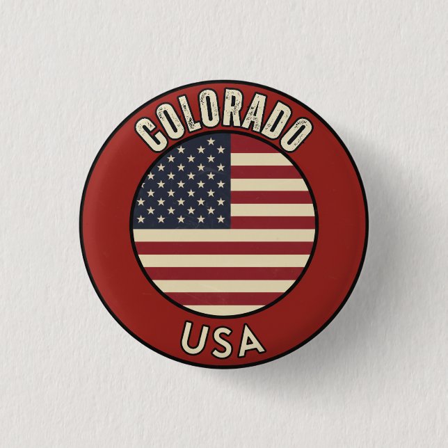 Badge Rond 2,50 Cm Colorado United States (Devant)