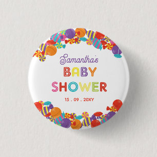 Badge Rond 2,50 Cm Coloré Sweet Fun Baby shower de bonbons