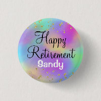 Colorful Happy Retirement Unicorn Gold Glitter