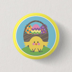 Badge Rond 2,50 Cm Colosse poule et oeufs de Pâques Fête de Pâques