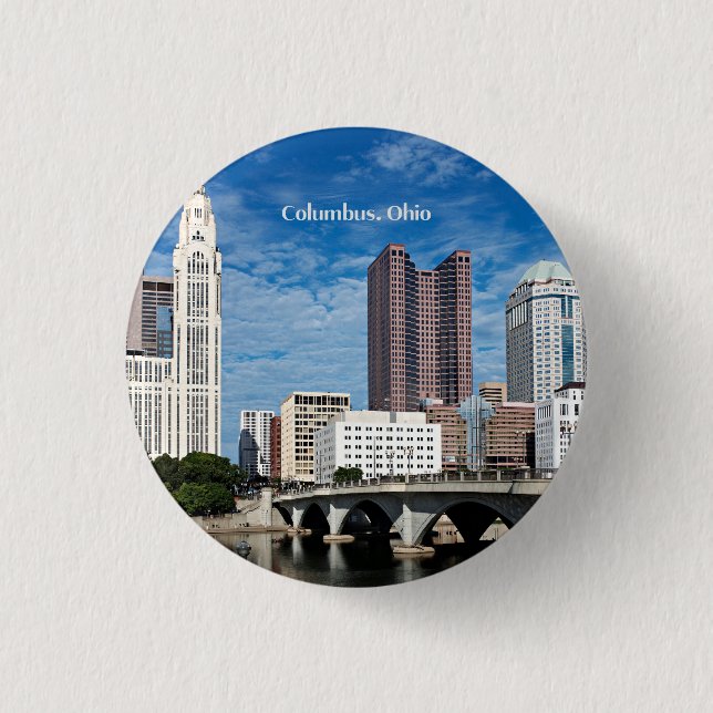 Badge Rond 2,50 Cm Columbus, Ohio skyline (Devant)