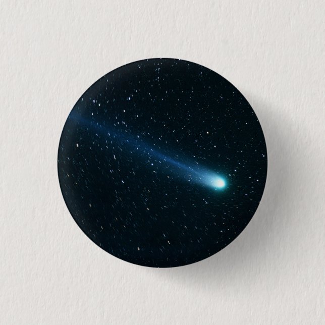 Badge Rond 2,50 Cm Comète dans le ciel nocturne (Devant)
