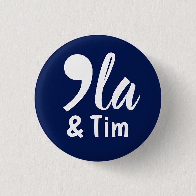 Badge Rond 2,50 Cm Comma Kamala et Tim 2024 (Devant)