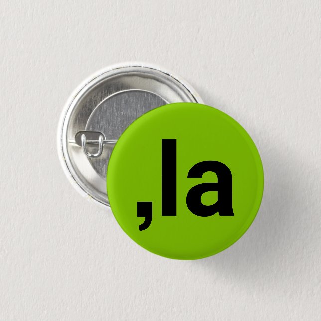Badge Rond 2,50 Cm Comma La drôle brat kamala noir citron vert (Devant & derrière)