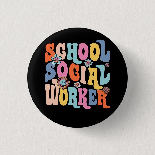 Badge Rond 2,50 Cm Compétences d'adaptation des travailleurs sociaux  (Devant)
