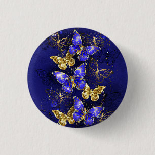 Badge Rond 2,50 Cm Composition avec papillons Sapphire