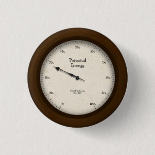 Badge Rond 2,50 Cm Compteur de gaz potentiel industriel Steampunk
