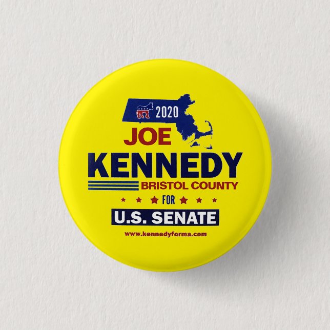 Badge Rond 2,50 Cm Comté de Bristol pour Joe Kennedy 2020 (Devant)