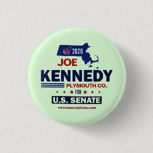 Badge Rond 2,50 Cm Comté de Plymouth pour Joe Kennedy 2020