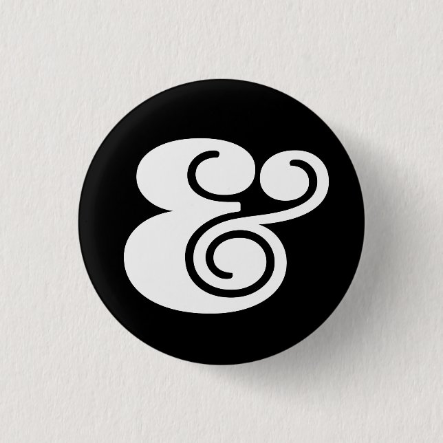 Badge Rond 2,50 Cm Concepteur "&" d'image | BL Blanc | (Devant)