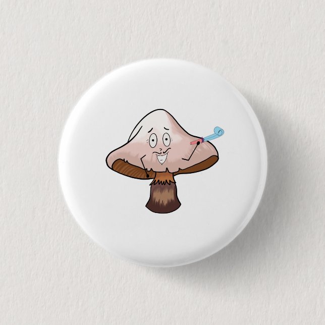 Badge Rond 2,50 Cm Conception champignon, champignon de fête (Devant)