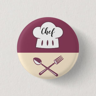 Badge Rond 2,50 Cm Conception Chef Petit Bouton rond De 1¼ Pouce
